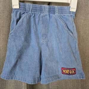 Vintage 90s Mickey Co Denim Shorts Boys Size 7 Elastic Waist